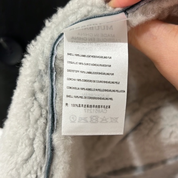 Muubaa London | NWT Black Leather Finish Button Front Shearling Jacket - Sz UK12 - Picture 12 of 12